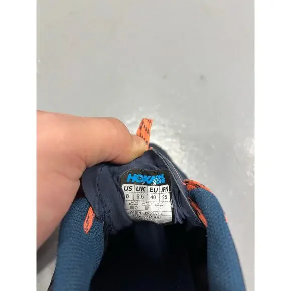 HOKA ONE ONE Women's Speedgoat 4 Vibram Sole Trail Running Shoes size 8 Navy - Picture 7 of 7